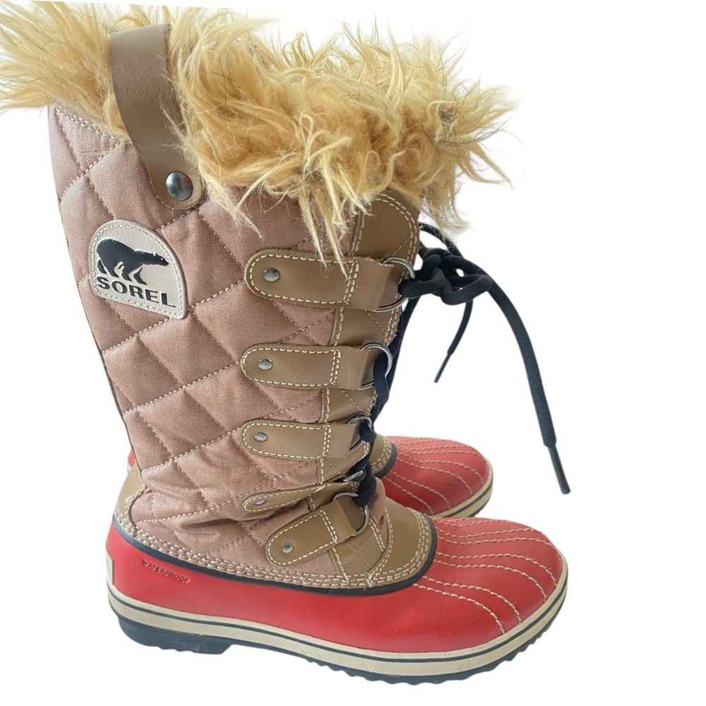 Sorel Tofino Joan Snow Lace Up Tall Boots Winter Waterproof Insulated Faux Fur 9 - Picture 4 of 9